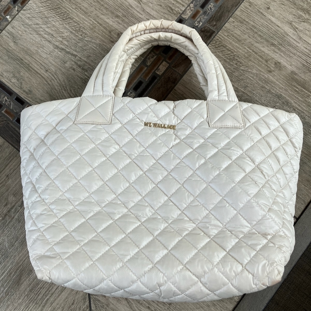 MZ Wallace Ivory Quilted Tote